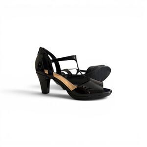 Easy Street Flash Black Patent Dress Sandals, New in Box! Size 10 Wide